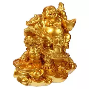 Статуя ремесла Декор для дома Ретро смоляной стол Будда Украшение Изящный стол Золотой домашний офис 7.50X7.00X5.20CM