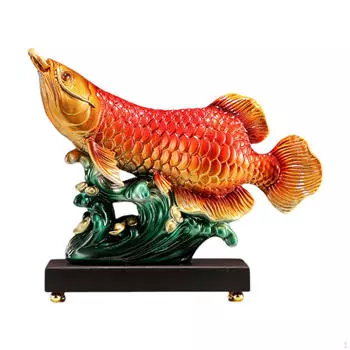 Статуя рыбы Арована, скульптура животного, художественные промыслы, коллекционное настольное украшение, современное для зелёный