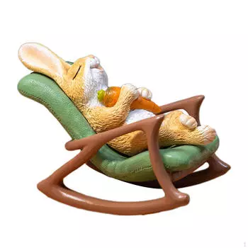 Статуя с креслом-качалкой Фигурка животного Ландшафтные подарки Скульптура кролика для украшения сада Carrot