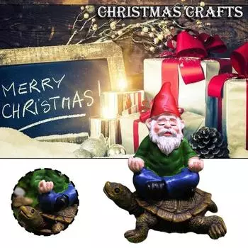 Статуя садового гнома Кали, сидящая на черепахе, скульптура из смолы, уличный декор для газона и двора