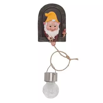 Статуя садового гнома с солнечным светом, садовая фигурка-обниматель для украшения двора и патио