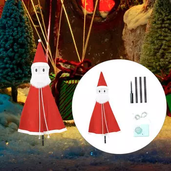 Статуя Санта-Клауса, рождественская скульптура, с заземляющими заглушками, садовые колья, ландшафтный орнамент на открытом воздухе