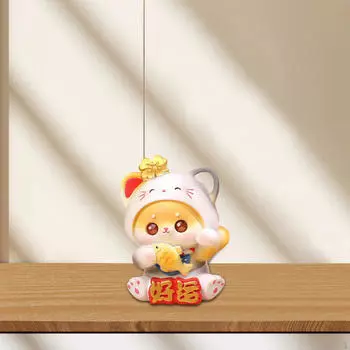 Статуя счастливого кота из мультфильма «Год», украшение приборной панели автомобиля, декоративная милая скульптура из смолы для Style C