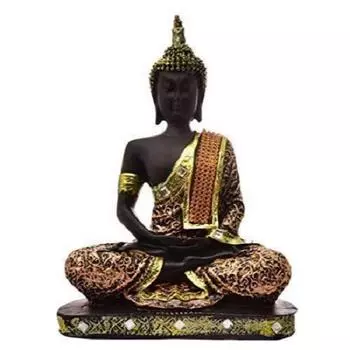 Статуя сидящего Будды из полирезины, экспонат для домашнего декора, украшения, подарка, подарочных товаров 1 фото (ЧЕРНЫЙ розовый), религиозный