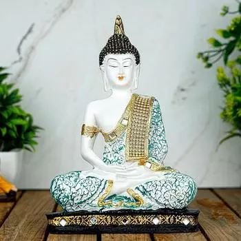 Статуя сидящего Будды из полирезины, идол, украшение для домашнего декора, подарок Статуя сидящего Будды из полирезины, идол, украшение для домашнего декора, подарок