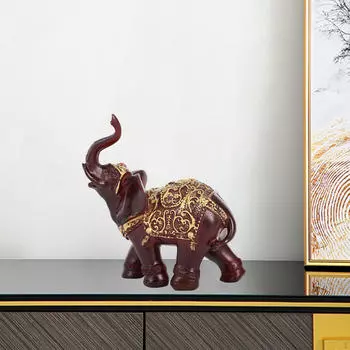 Статуя слона, фэн-шуй, украшение из смолы, свадебный подарок 8cmx9cmx4cm