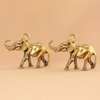 Статуя слона, латунная фигурка слона, модель, маленький декор в виде слона, скульптура в стиле джунглей, винтажное украшение для стола, новоселье