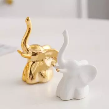Статуя слона, мини-керамическая фигурка слона, небольшая полка, настольный предмет, центральный элемент для гостиной, спальни, домашнего декора A
