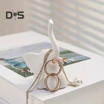 Статуя слона, мини-керамическая фигурка слона, небольшая полка, настольный предмет, центральный элемент для гостиной, спальни, домашнего декора A