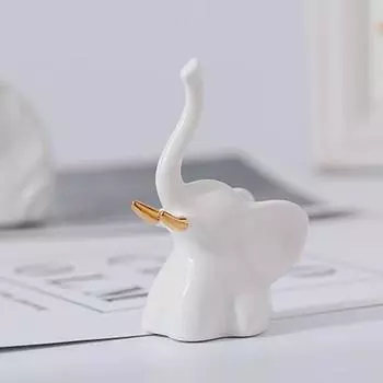 Статуя слона, мини-керамическая фигурка слона, небольшая полка, настольный предмет, центральный элемент для гостиной, спальни, домашнего декора A