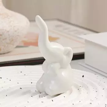 Статуя слона Yousheng, мини-керамическая фигурка слона, небольшая полка, настольный предмет, центральный элемент для гостиной, спальни, домашнего декора A