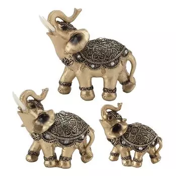 Статуя слона, золотая, удачи и богатства, скульптура слона из смолы для телевизора, тумбы, прихожей, домашнего декора L