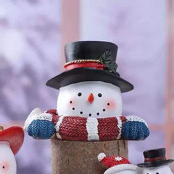 Статуя снеговика Рождественская скульптура поделки Подставка под телевизор со светом Комната Милая Маленькая