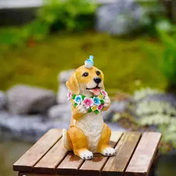 Статуя собачьего сада, скульптура щенка с солнечным светом, подарок на новоселье, солнечная фигурка