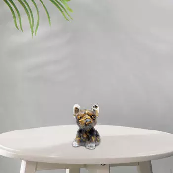 Статуя собаки из смолы, настольное украшение для офисных шкафов, полки, книжной полки Brown