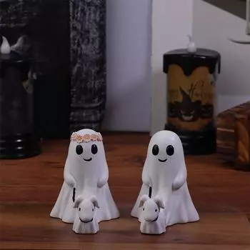 Статуя собаки-призрака, гуляющей с призраком, креативная новинка, украшение для дома, украшение для семьи на Хэллоуин, украшение для подарков