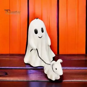 Статуя собаки-призрака, милое украшение на Хэллоуин, жуткая фигурка собаки-призрака из смолы, забавный настольный декор на Хэллоуин L Boy