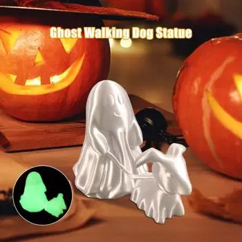 Статуя собаки-призрака на Хэллоуин, 3D-печатная жуткая фигурка щенка-призрака, скульптура для дома B