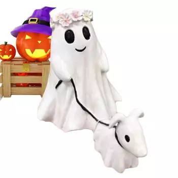 Статуя собаки-призрака на Хэллоуин Статуя собаки-призрака на Хэллоуин Креативное украшение стола с собакой-призраком на Хэллоуин 15cm