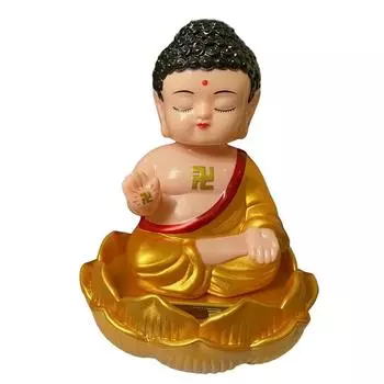 Статуя солнечного кивающего Будды Талисман Домашний интерьер автомобиля Офисный декор Шуй Декор Ремесла Украшения A6