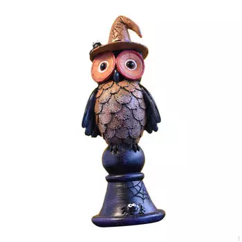 Статуя совы, скульптура животного, коллекционное настольное украшение, украшение стола совы для Хэллоуина оранжевый