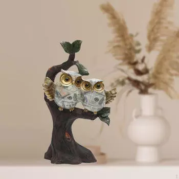 Статуя совы, украшение для стола, коллекционная скульптура, статуэтка для книжной полки в гостиной Style A