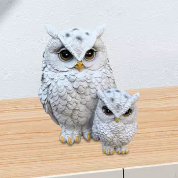 Статуя совы, животное, птица, скульптура, подарок друзьям, креативное украшение для сада, фигурка из смолы для жизни белый