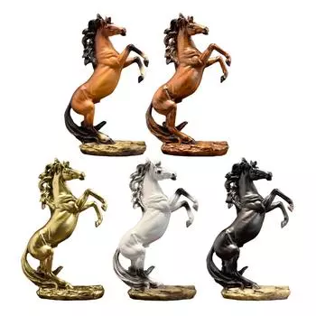 Статуя стоящей лошади из смолы, высота скульптуры 31 см, настольное украшение, ручная работа для гостиной, легкая декоративная