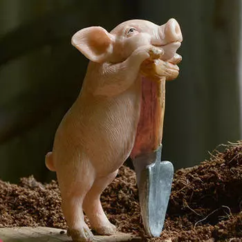 Статуя свиньи, статуэтка, настольная скульптура, украшение для домашнего журнального столика Brick Moving Pig