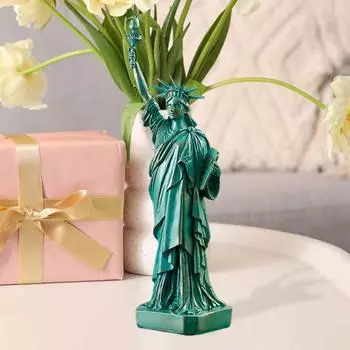 Статуя Свободы из смолы, настольная фигурка богини свободы в стиле США зелёный/золотой