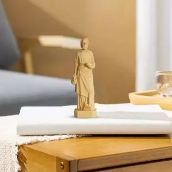 Статуя Святого Иосифа Плотник Джозеф Дом Продажа Благословение Статуэтка из смолы Скульптура Отец Иисуса Настольное украшение Украшение Подарок бежевый