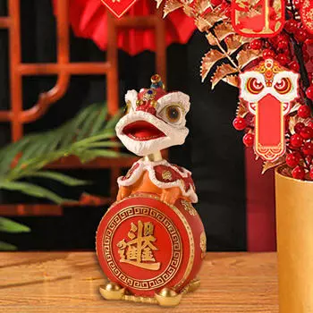 Статуя танца льва, фигурка из смолы, скульптура животного, украшение для гостиной, спальни красный