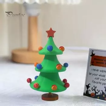 Статуя танцующей рождественской елки, 3D-печатное настольное украшение, вращающаяся рождественская елка, центральный элемент для домашнего декора стола Christmas Tree