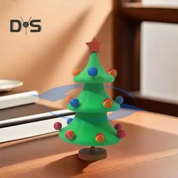 Статуя танцующей рождественской елки, 3D-печатное настольное украшение, вращающаяся рождественская елка, центральный элемент для домашнего декора стола Christmas Tree