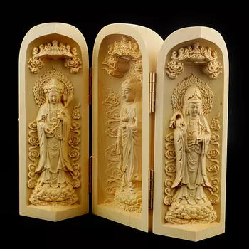 Статуя Тибетский самшитовый ящик Style-1