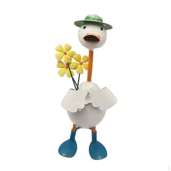 Статуя утиного сада, милая статуэтка, украшение для уличного забора, скульптура для Yellow Flowers