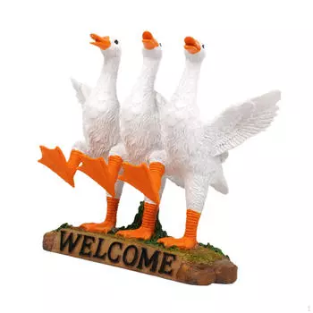 Статуя утки Три приветственных знака Украшение Художественное произведение Настольный орнамент Поделки для ресторана