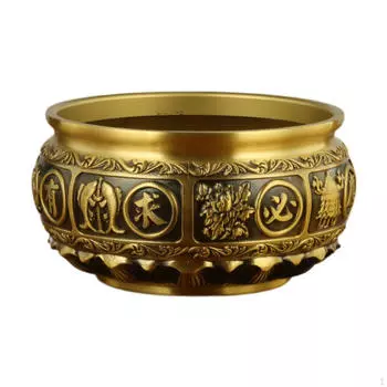 Статуя в виде чаши сокровищ, настольное украшение, латунная статуэтка, китайская декоративная скульптура, основа лотоса для