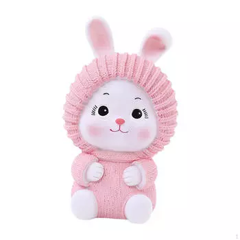 Статуя Животное Скульптура, Копилка Деньги Мультфильм Кролик Фигурка Настольное Украшение для розовый