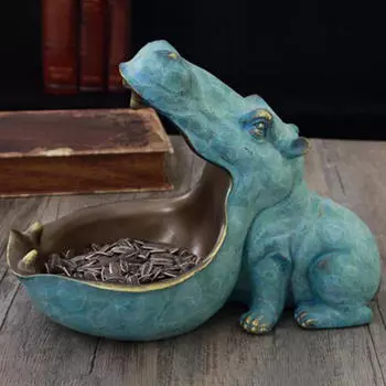 Статуя животного, банка конфет с животными, коллекционная шкатулка для хранения, фигурка миски для ключей Deep Blue