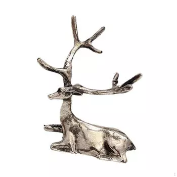 Статуя животного Скульптура оленя Художественное произведение Гостиная Офис Декор ко Дню святого Валентина Декоративный шкаф Dark Silver