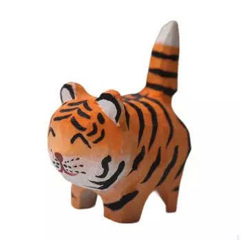 Статуя животного, скульптура, подарки на день рождения, деревянный микропейзаж, миниатюрные украшения Tiger