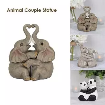 Статуя животного в саду на День святого Валентина, украшение для домашнего сада A