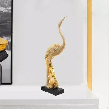 Статуя журавля, скульптура животного, художественный стол, центральная часть, современная фигурка, украшение для книжной полки шкафа Raise Head Gold