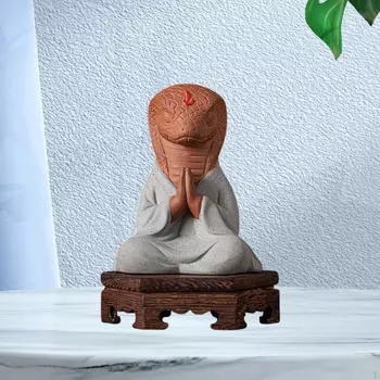Статуя змеи дзен, скульптура животного, центральный элемент домашнего декора, настольный декор, статуэтка фэн-шуй синий