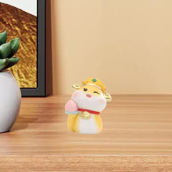 Статуя змеи из мультфильма, китайская статуэтка на год, мини-скульптура, поделки из смолы, симпатичная для столешницы жёлтый