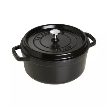 Staub 4 кварты кокотница круглая 4 кварты черная 1102425 чёрный