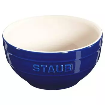 staub Blue Ceramic Bowl Heat Resistant Pottery Microwave Safe Japanese Ceramic Bowl Bowl 12cm [Authorized Product] 40510-795