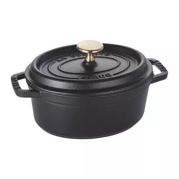 staub Cocotte Oval черный маленький эмалированный горшок IH совместимый японский La Cocotte Oval Pico 17 см [Авторизованный продукт] 40509-482