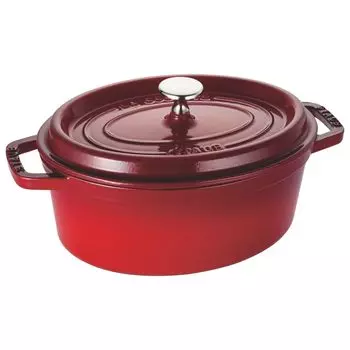 Staub Cocotte Oval Cherry Оба отлиты вручную эмалированный горшок IH совместимый японский La Cocotte Oval Pico 23 см [Авторизованный продукт] 40509-830